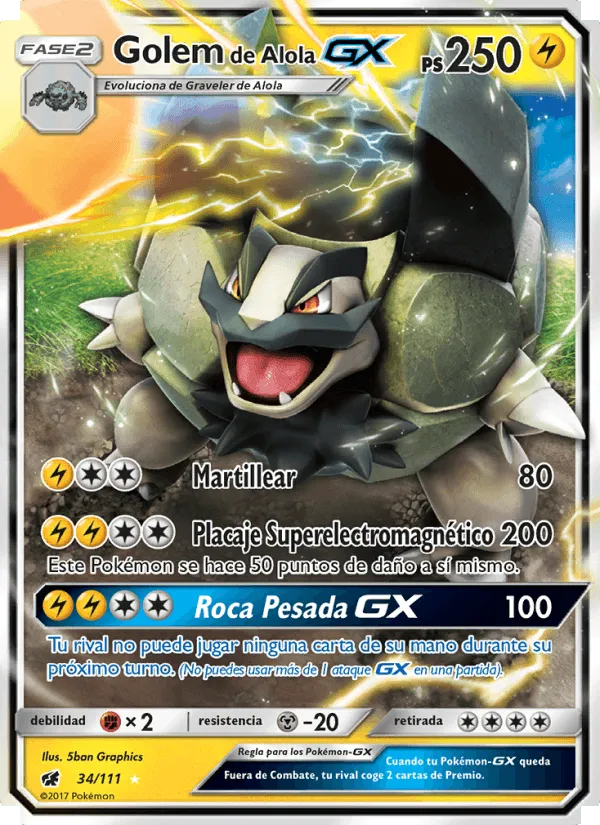 Golem de Alola GX · Invasión Carmesí 34/111