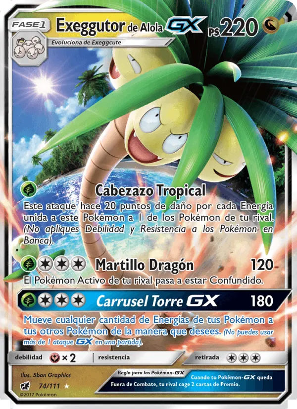 Exeggutor de Alola GX · Invasión Carmesí 74/111