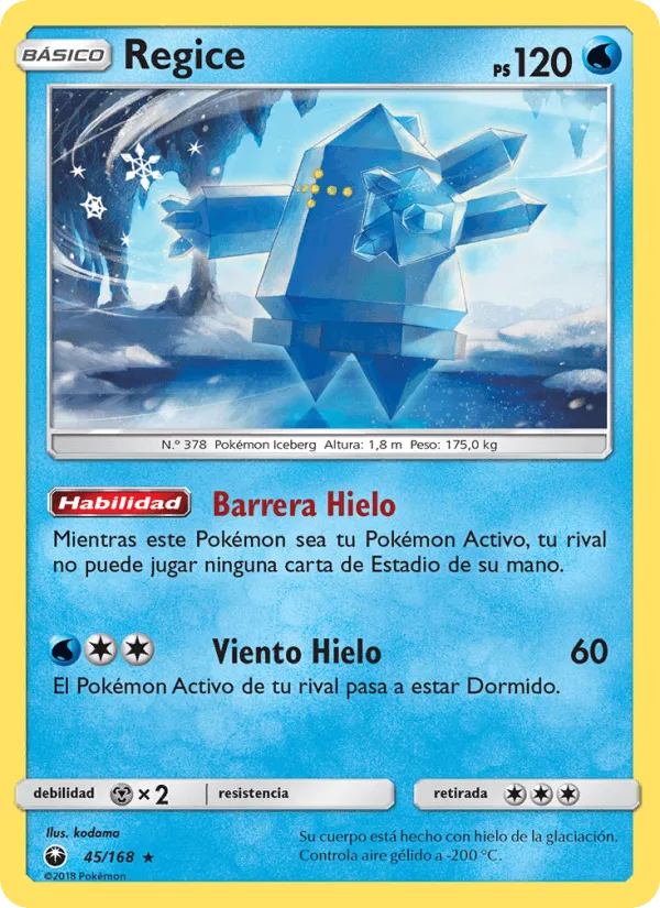 Regice · Tormenta Celestial 45/168