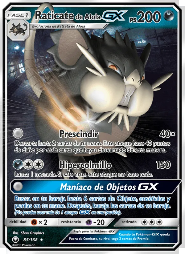 Raticate de Alola GX · Tormenta Celestial 85/168