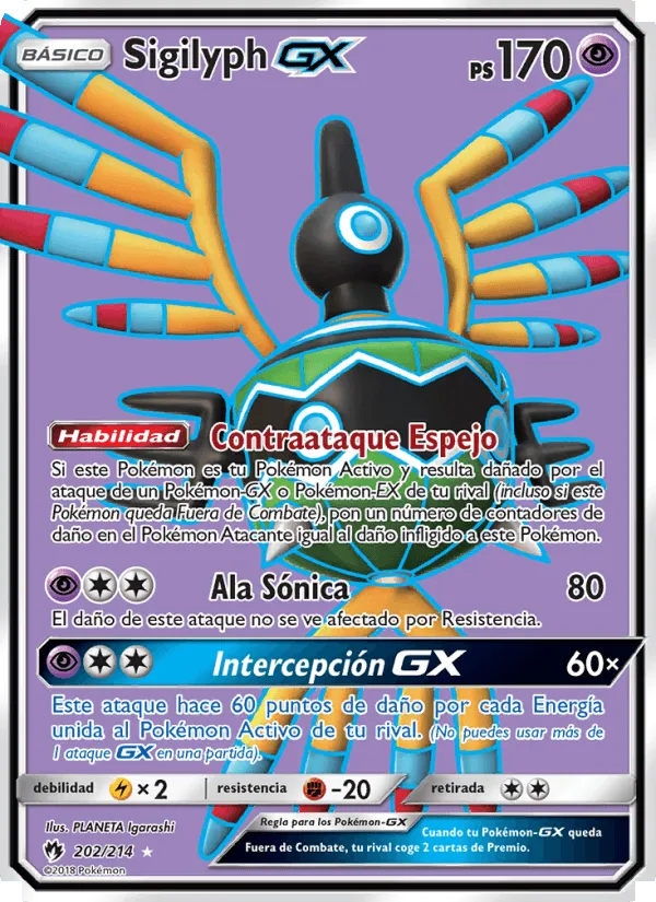 Sigilyph GX · Truenos Perdidos 202/214