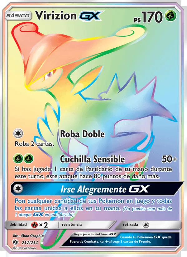 Virizion GX · Truenos Perdidos 217/214