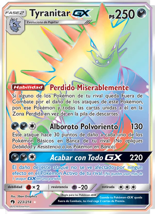 Tyranitar GX · Truenos Perdidos 223/214
