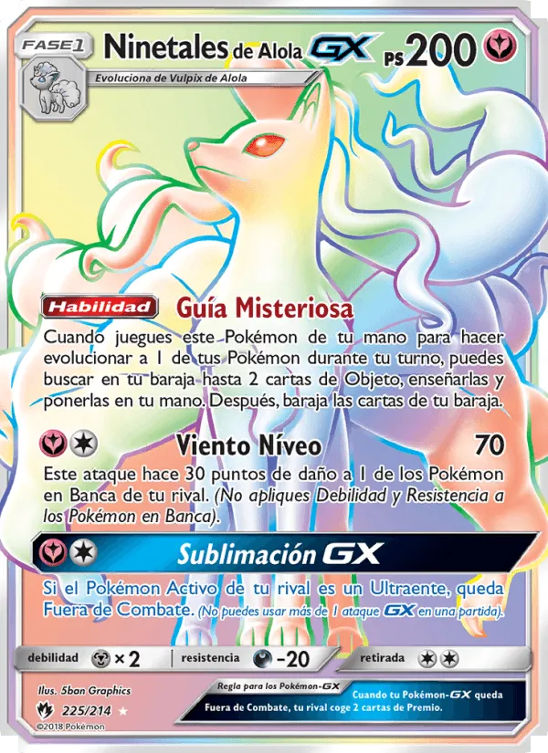 Ninetales de Alola GX · Truenos Perdidos 225/214