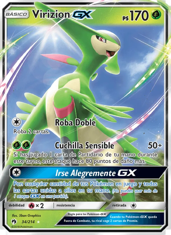Virizion GX · Truenos Perdidos 34/214