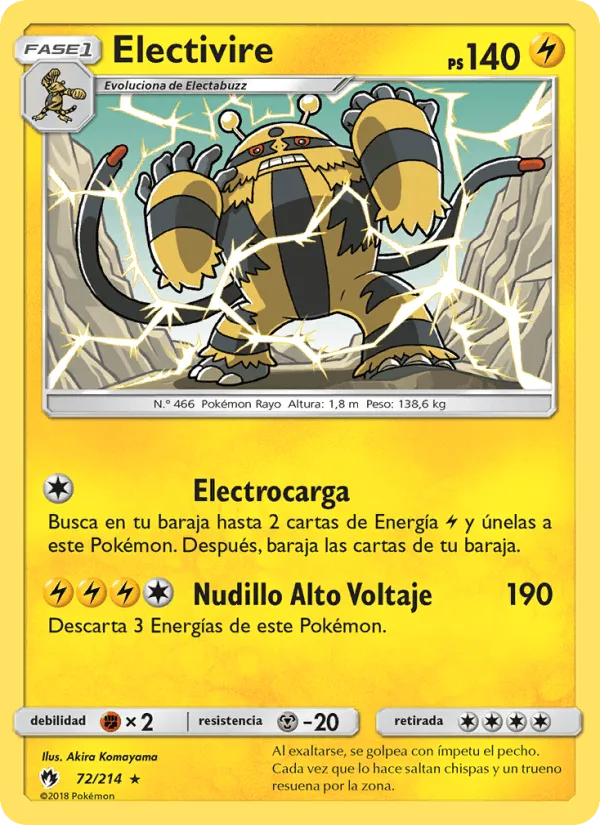 Electivire · Truenos Perdidos 72/214