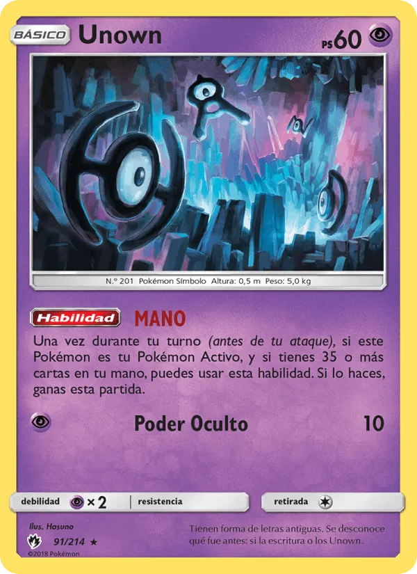 Unown · Truenos Perdidos 91/214