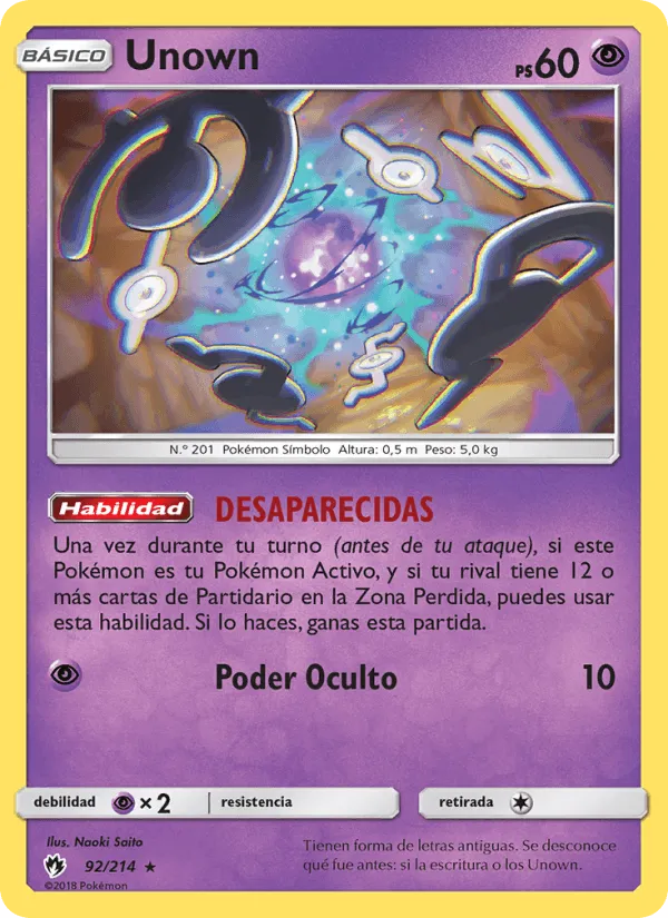 Unown · Truenos Perdidos 92/214