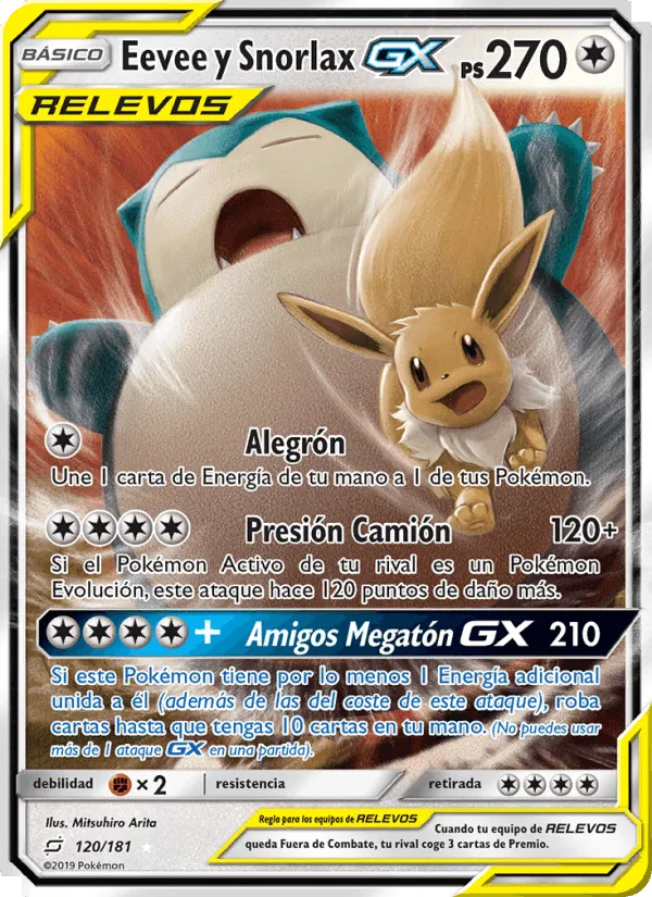 Eevee y Snorlax GX · Union de Aliados 120/181
