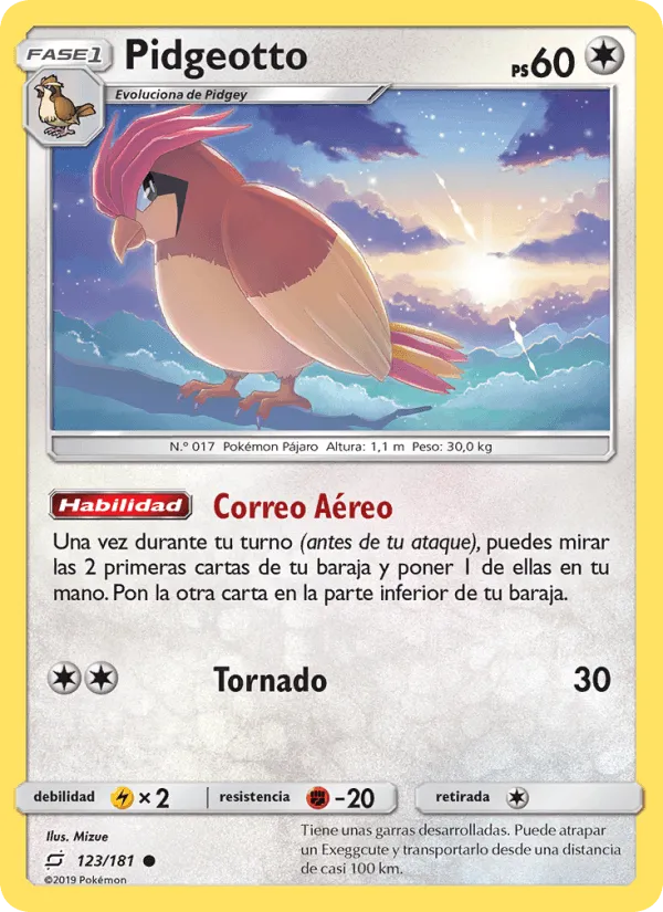 Pidgeotto · Union de Aliados 123/181