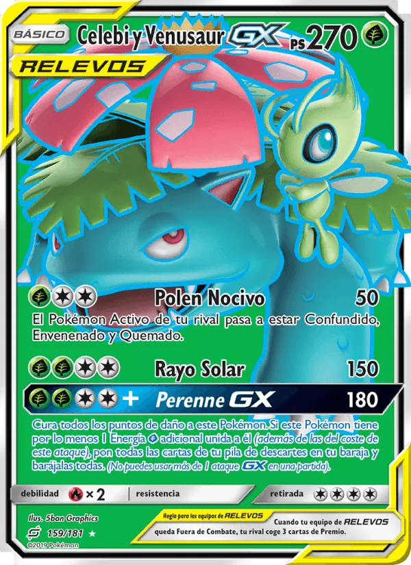 Celebi y Venusaur GX · Union de Aliados 159/181