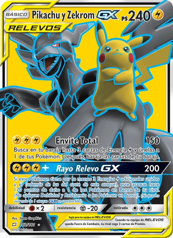 Pikachu y Zekrom GX · Union de Aliados 162/181