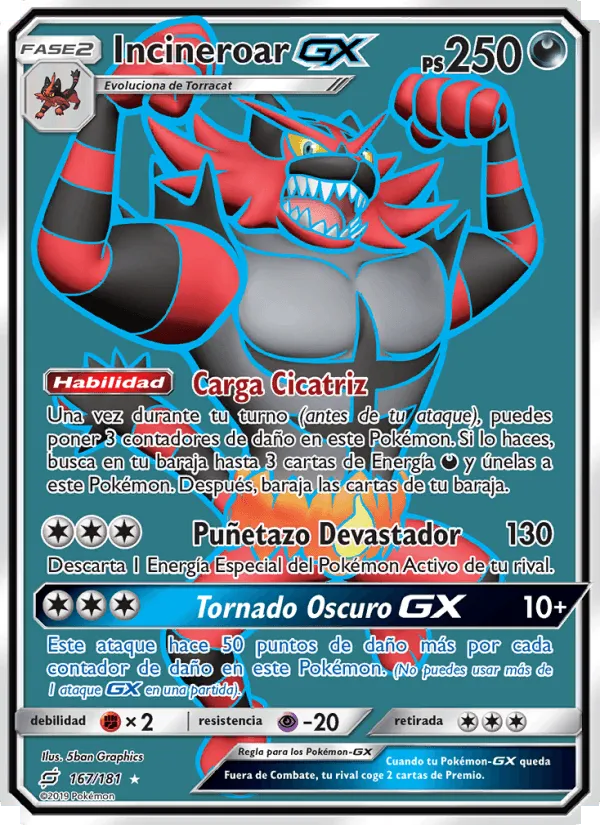 Incineroar GX · Union de Aliados 167/181