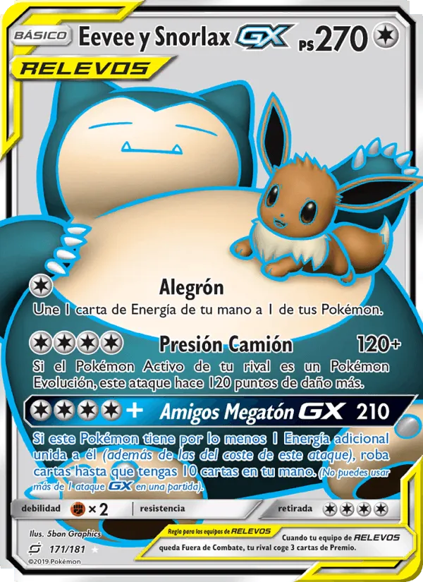 Eevee y Snorlax GX · Union de Aliados 171/181