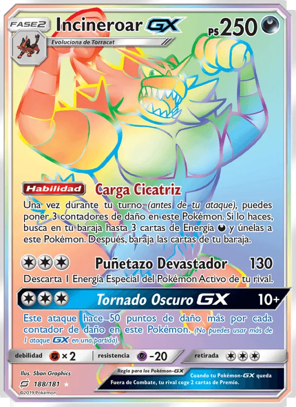 Incineroar GX · Union de Aliados 188/181