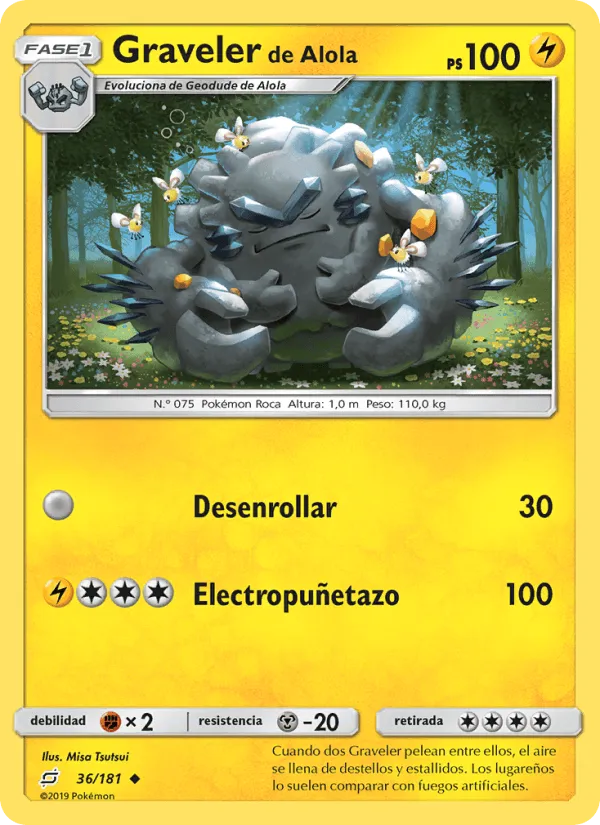 Graveler de Alola · Union de Aliados 36/181