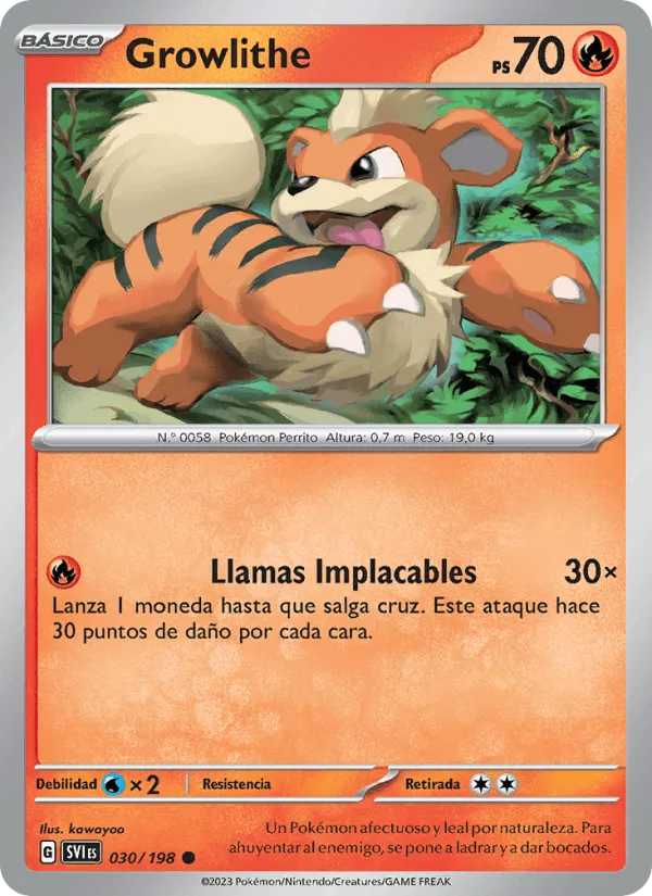 Growlithe · Escarlata y Púrpura 030/198