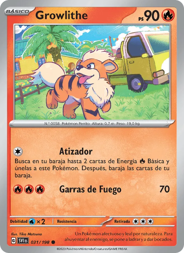 Growlithe · Escarlata y Púrpura 031/198