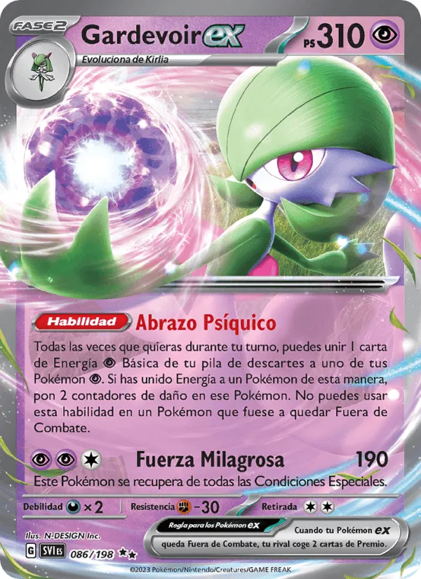 Gardevoir ex · Escarlata y Púrpura 086/198