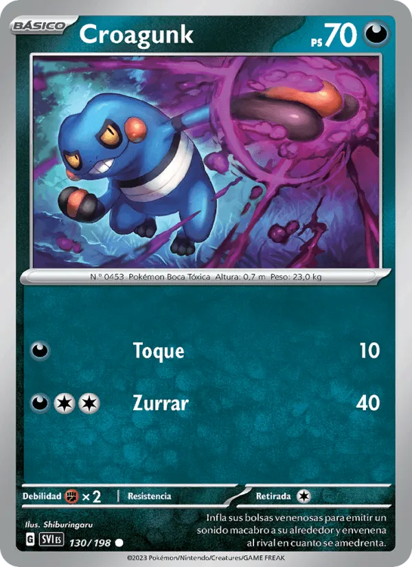 Croagunk · Escarlata y Púrpura 130/198