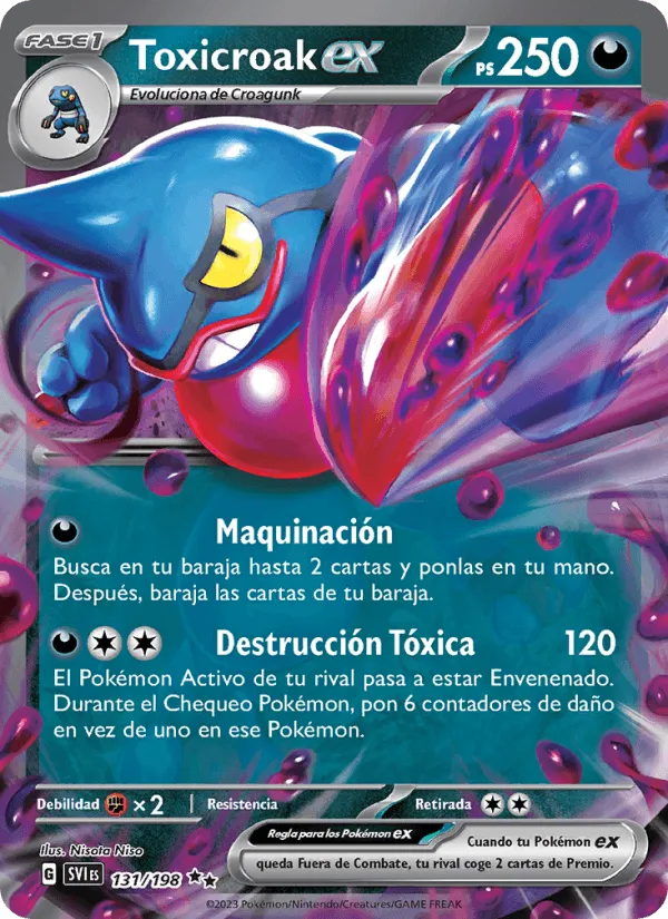 Toxicroak ex · Escarlata y Púrpura 131/198