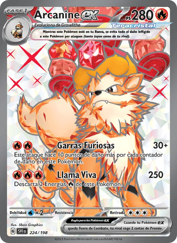 Arcanine ex · Escarlata y Púrpura 224/198
