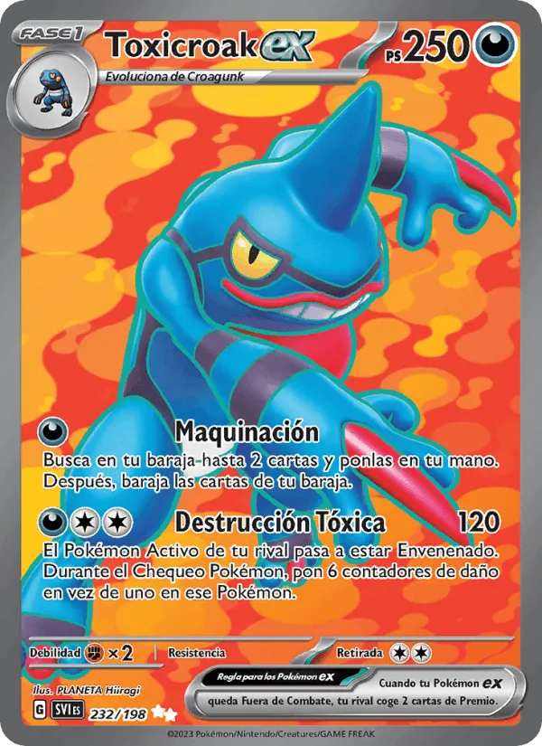 Toxicroak ex · Escarlata y Púrpura 232/198