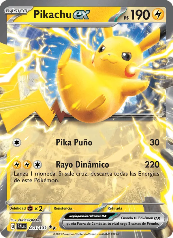 Pikachu ex · Evoluciones en Paldea 063/193