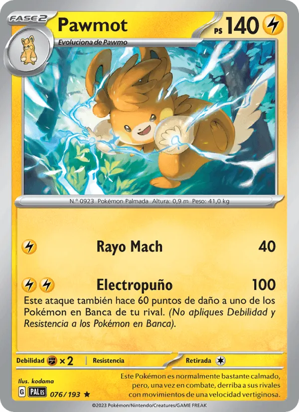 Pawmot · Evoluciones en Paldea 076/193