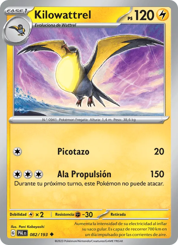 Kilowattrel · Evoluciones en Paldea 082/193