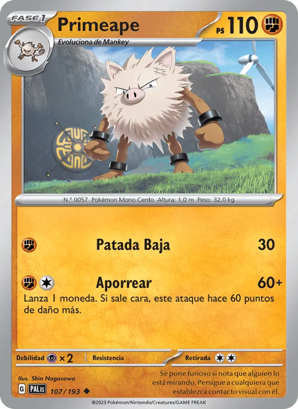 Primeape · Evoluciones en Paldea 107/193