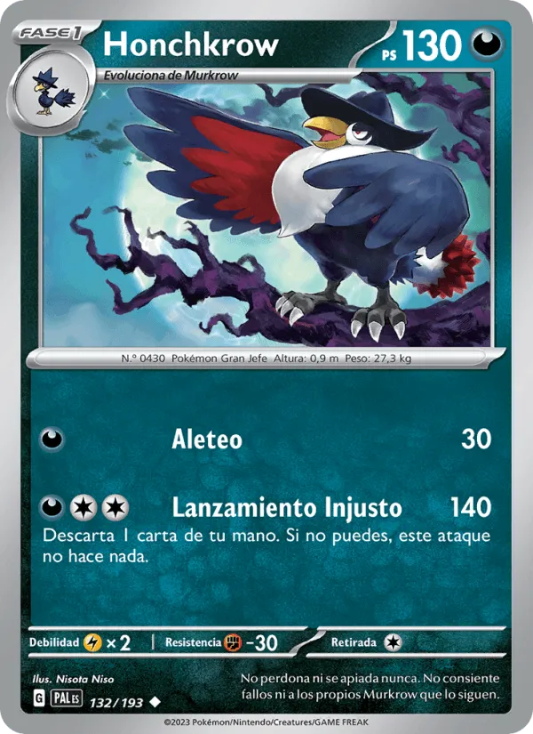 Honchkrow · Evoluciones en Paldea 132/193