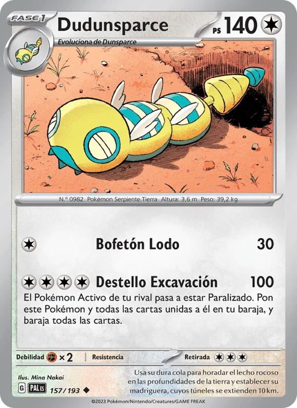Dudunsparce · Evoluciones en Paldea 157/193