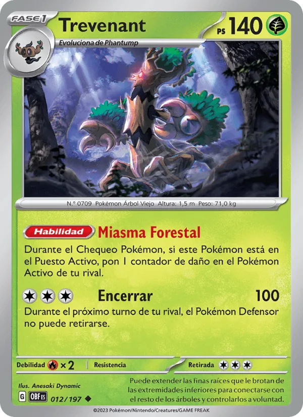 Trevenant · Llamas Obsidianas 012/197