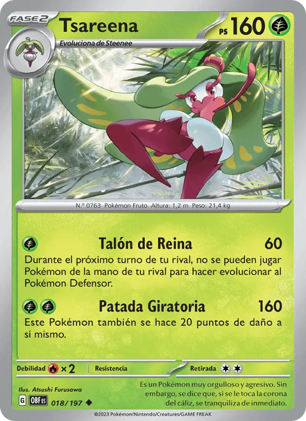 Tsareena · Llamas Obsidianas 018/197
