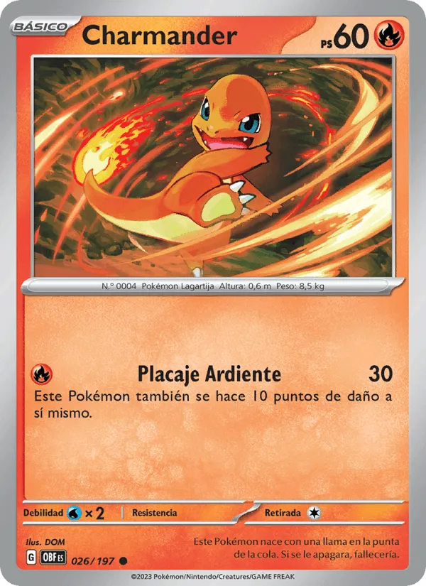 Charmander · Llamas Obsidianas 026/197