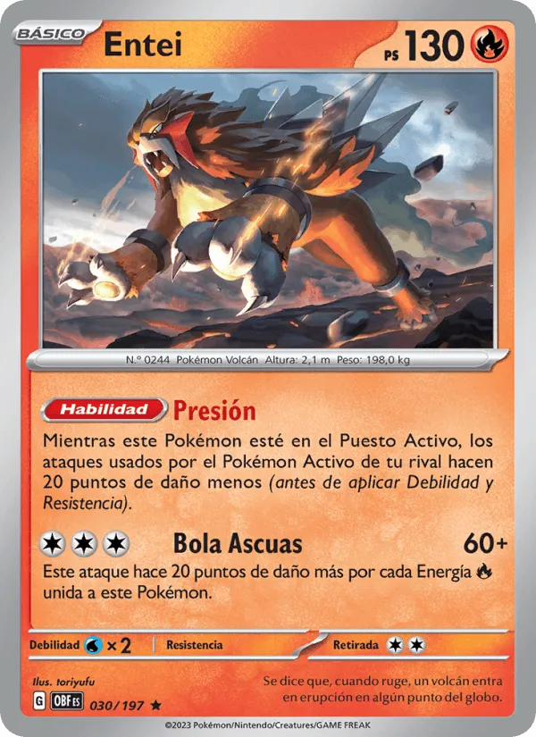 Entei · Llamas Obsidianas 030/197