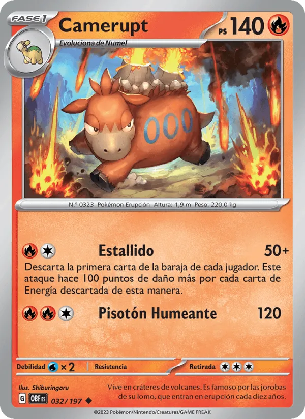 Camerupt · Llamas Obsidianas 032/197