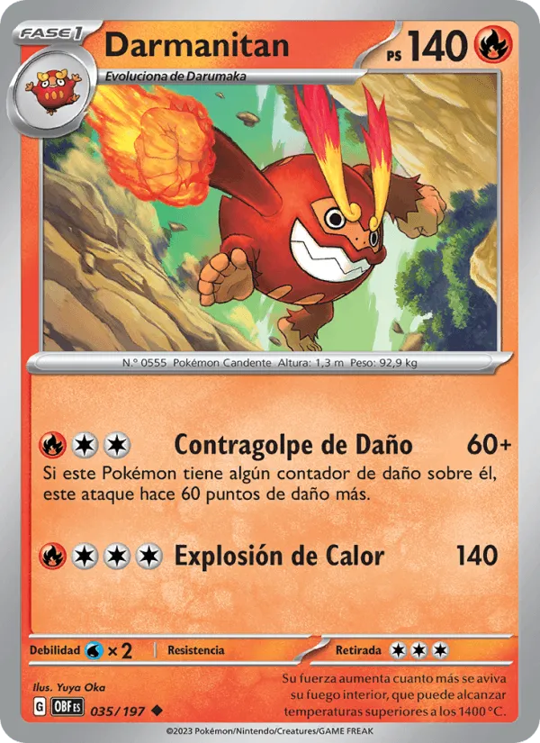 Darmanitan · Llamas Obsidianas 035/197