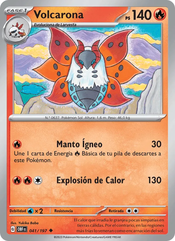 Volcarona · Llamas Obsidianas 041/197