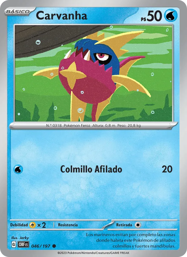 Carvanha · Llamas Obsidianas 046/197