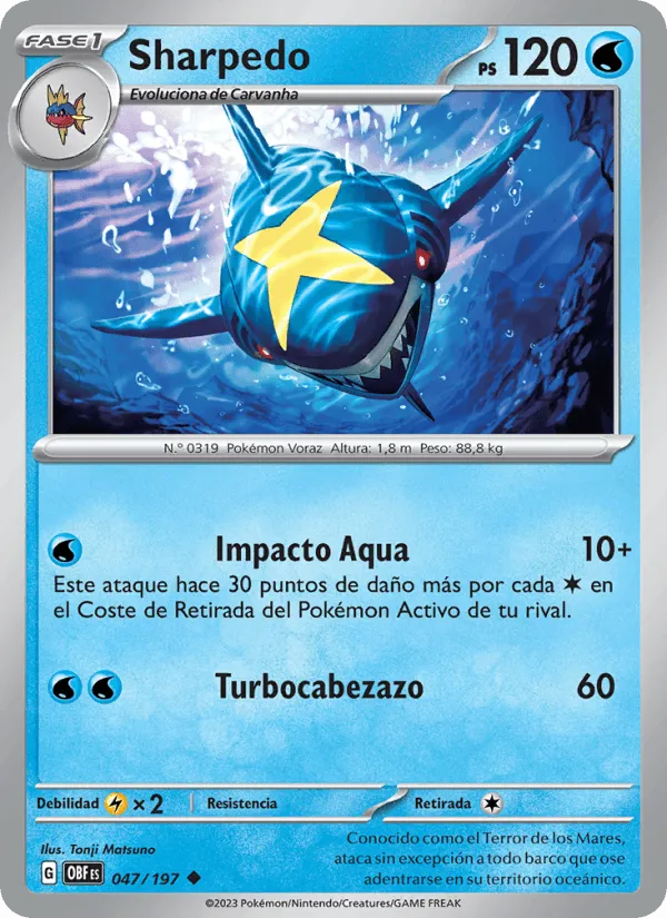 Sharpedo · Llamas Obsidianas 047/197