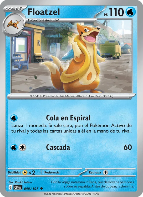 Floatzel · Llamas Obsidianas 049/197