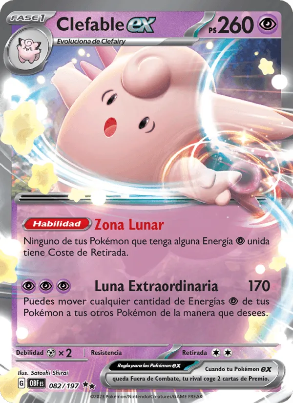 Clefable ex · Llamas Obsidianas 082/197