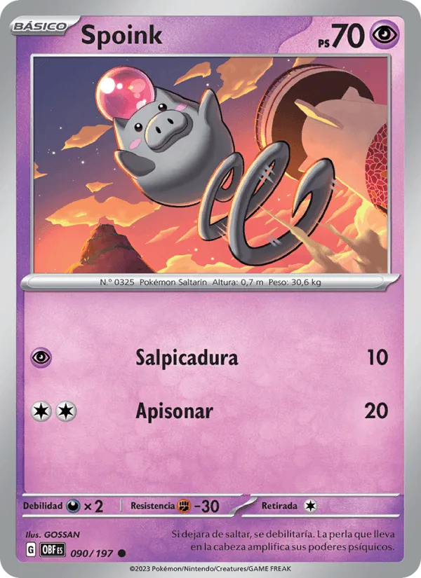 Spoink · Llamas Obsidianas 090/197