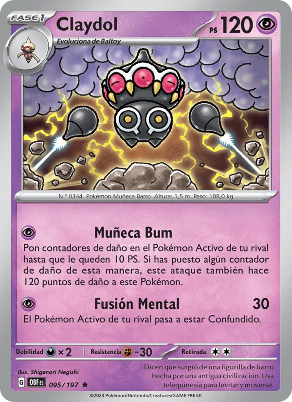Claydol · Llamas Obsidianas 095/197