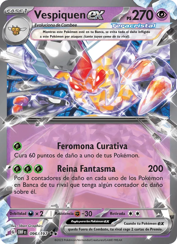 Vespiquen ex · Llamas Obsidianas 096/197