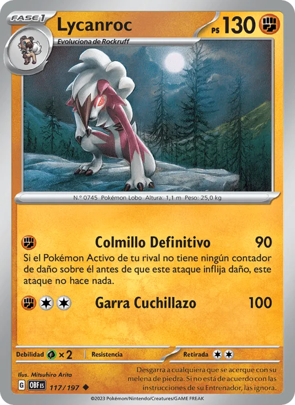 Lycanroc · Llamas Obsidianas 117/197