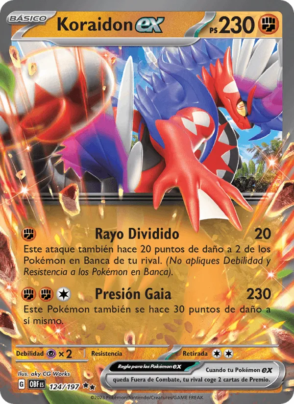 Koraidon ex · Llamas Obsidianas 124/197