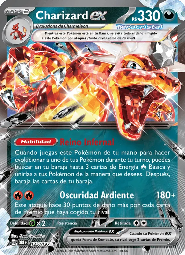 Charizard ex · Llamas Obsidianas 125/197